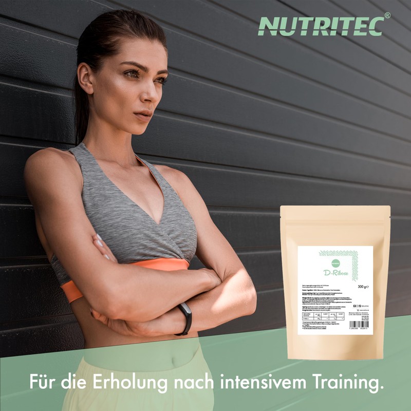 Nutritec D-Ribose 300 g, high purity without additives, natural from