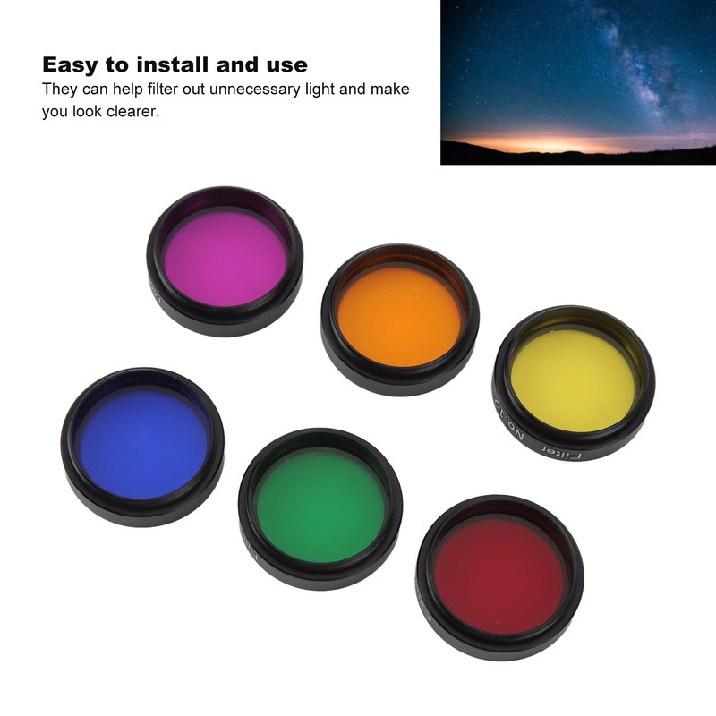 Telescope Filters 6 in 1 1.25in Compatibility Telescope Moon Filter