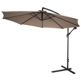Formosa Covers Replacement Umbrella Canopy for 9ft 8 Rib Hanging Offset Cantilever Market Outdoor Patio Shades Ribs Length 52" to 54" (Canopy Only) (Taupe)