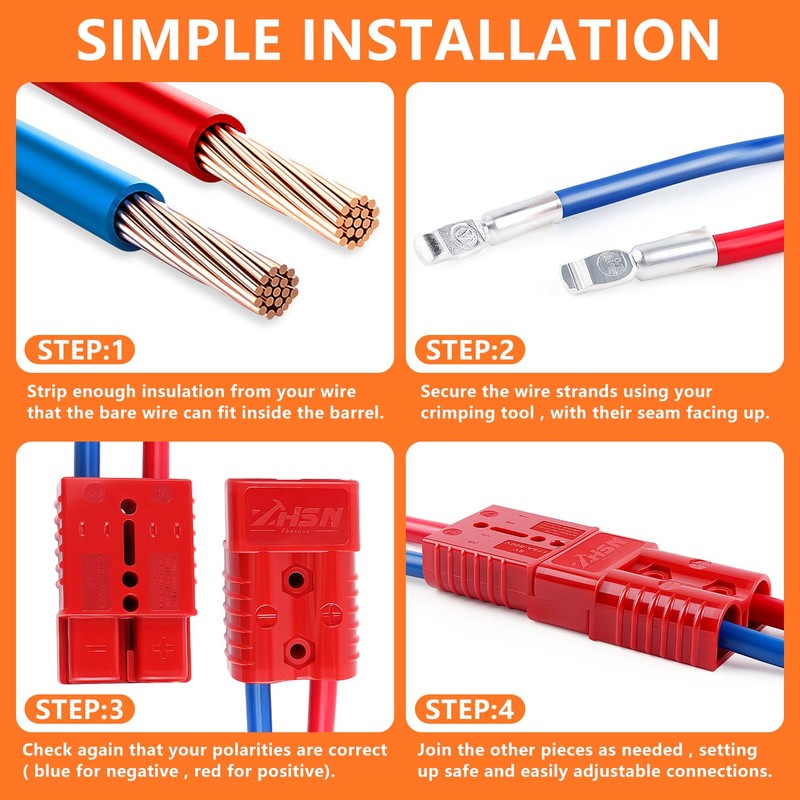 Zhushan 175A-600V Battery Quick Connect/Disconnect Wire Harness Plug Connector Kit