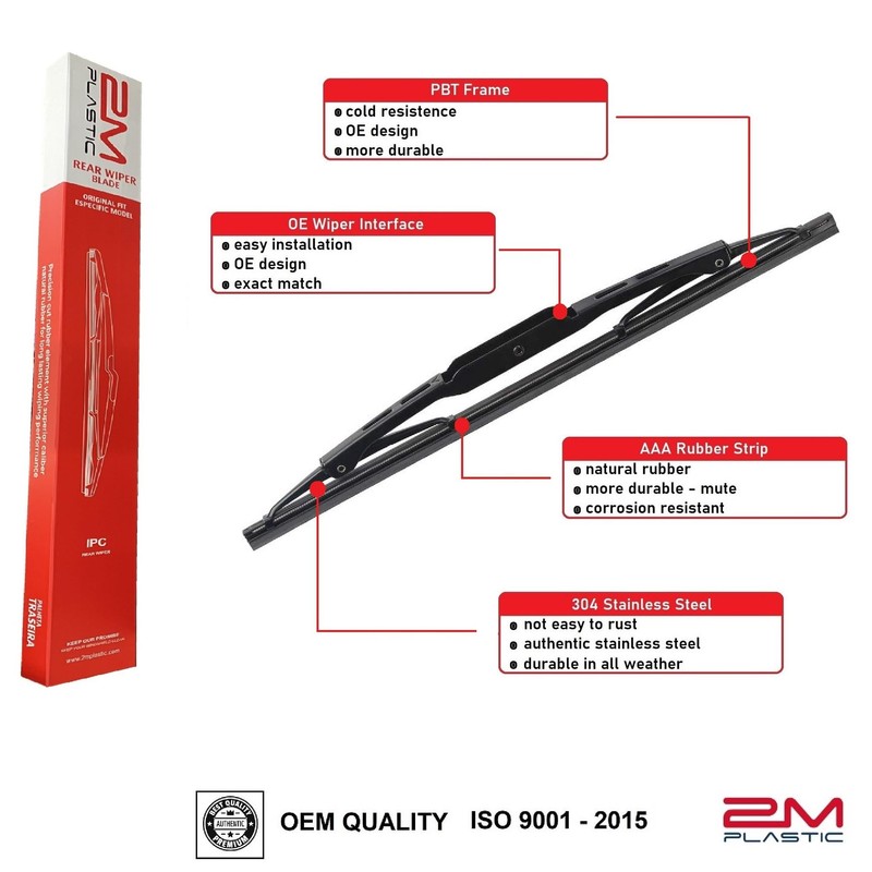 2M PLASTIC Rear Wiper Arm Blade Factory OEM Style Replacement