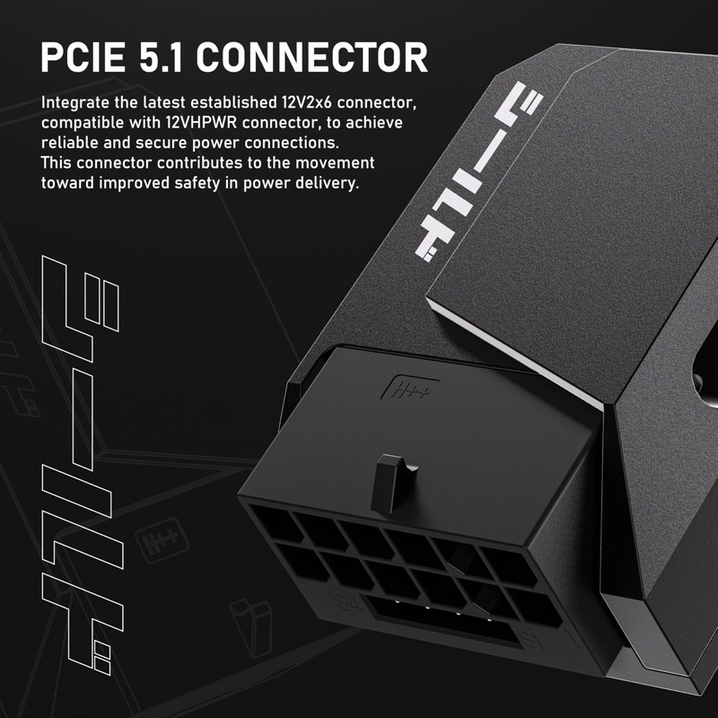 EZDIY-FAB PCIe 5.1 Adapter - 600W 12+4pin,16pin 12VHPWR GPU Power