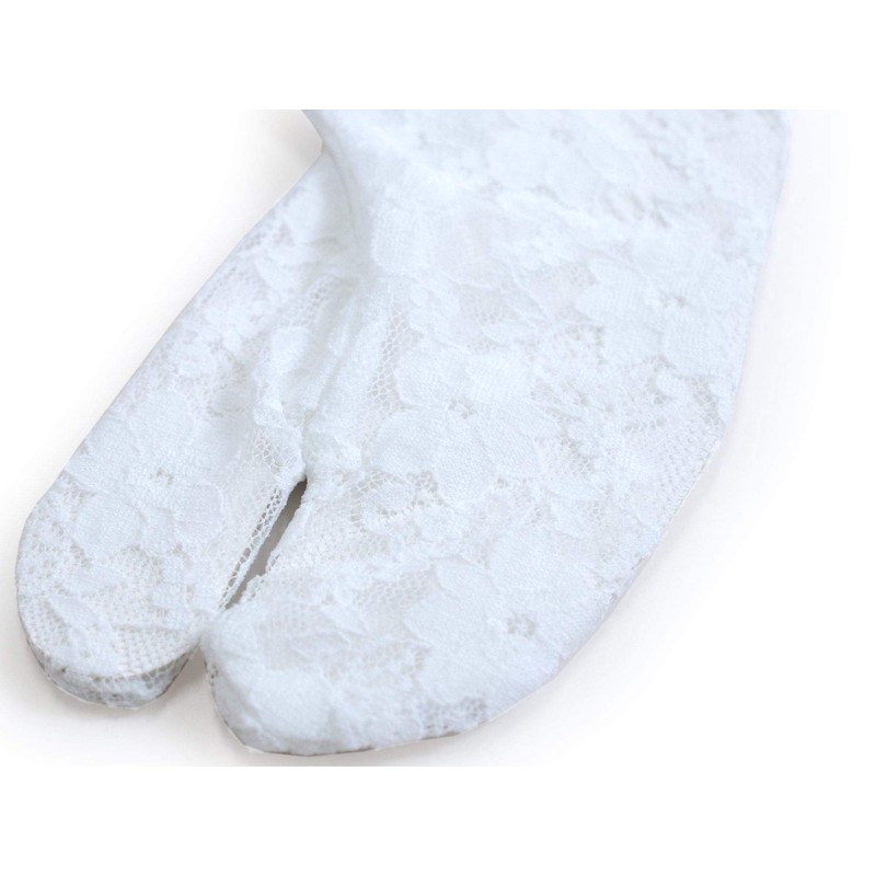Kimono Kyo-Komachi Lace Tabi Socks, Women's, Stretch, Summer, White, Elastic