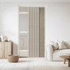 Jilron Accordian Door Curtain, 100% Blackout Folding Magnetic Doorway Curtains,Linen