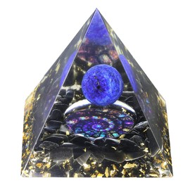 Rockcloud Chakra Orgone Pyramid Crystal Stone Energy Generator Blanacing Chakra for Yoga Reiki Meditaion, Lapis Lazuli