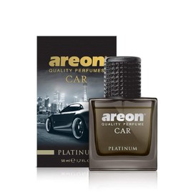 AREON Car Perfume 1.7 Fl Oz. (50ml) Glass Bottle Air Freshener, Platinum