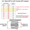 Beduan Stainless Steel Reducer Hex Bushing, 3/4" Male NPT to