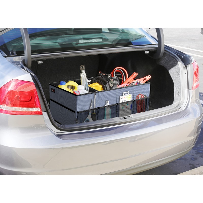 EPAuto 3-Compartment Cargo Trunk Storage Organizer, Blue
