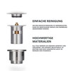 VILSTEIN Universal Drain Valve, Washbasin, Pop Up Valve with Overflow,
