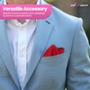 WedDecor Solid Deep Red Satin Pocket Square for Men –