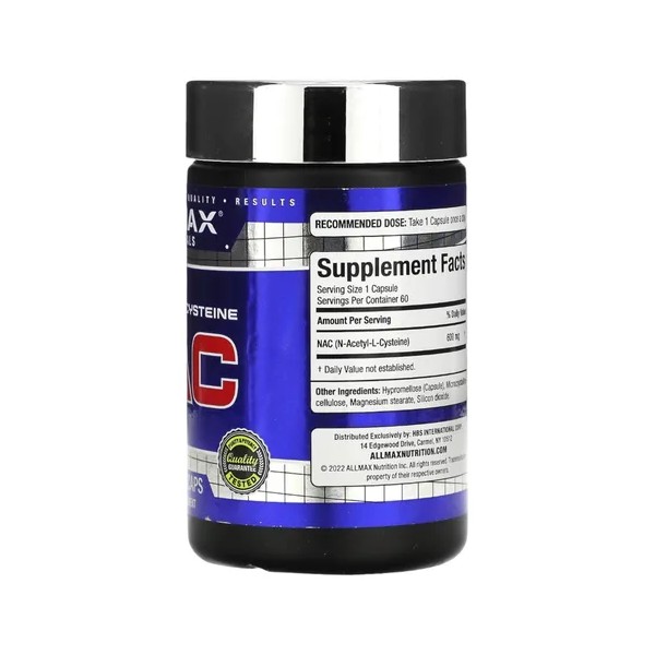 Allmax Nac (n-acetil-l-cisteina) 600 Mg 60 Capsulas Sabor Sin sabor
