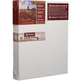 MASTERPIECE Z1MA-1016 Monet Pro 1.5" Deep Muir Belgian Linen 12.0 oz Acrylic Primed Stretched Canvas 10" x 16" White