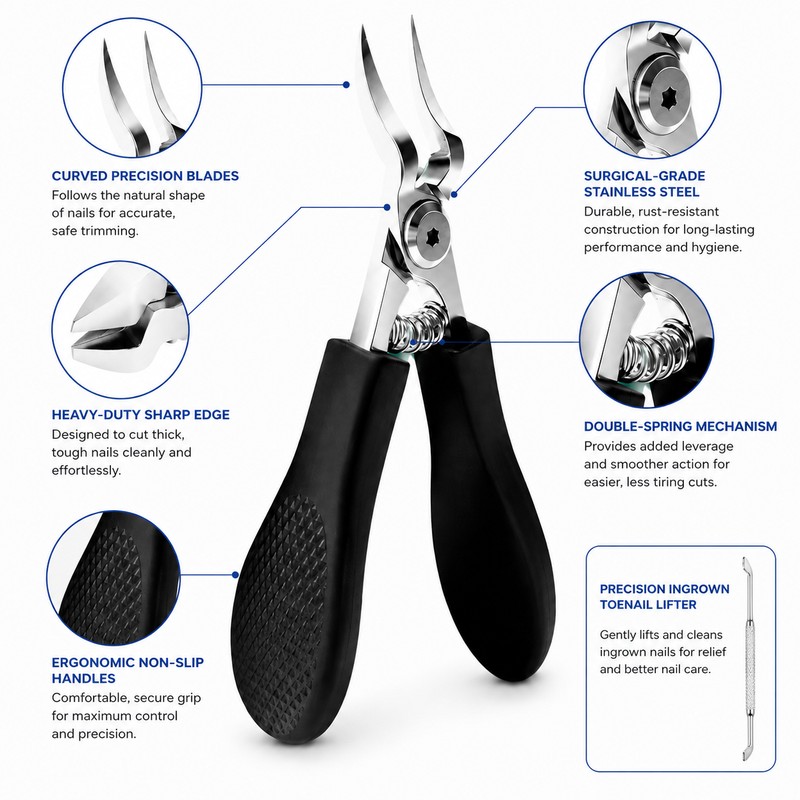 Heavy-Duty Stainless Steel Nail Clipper for Adults – Precision Toenail