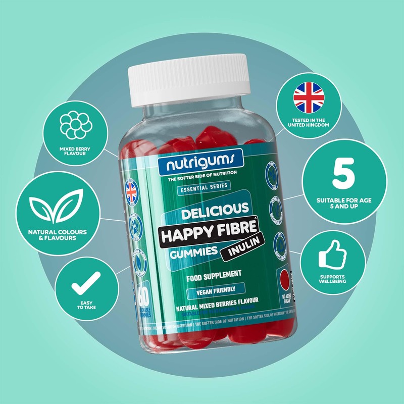 Happy Fibre (Inulin) Chicory Root Prebiotic Gummy | 3.8g Fibre