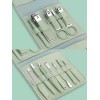 SH106 Manicura Y Pedicura Acero Inox 12pcs Portátil Set Manicura