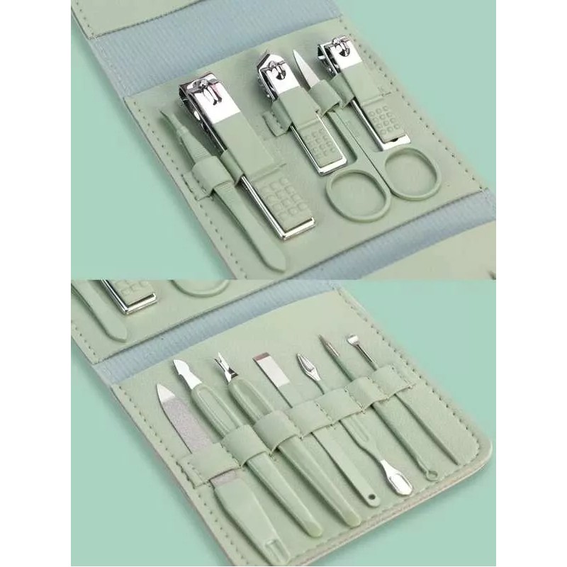 SH106 Manicura Y Pedicura Acero Inox 12pcs Portátil Set Manicura