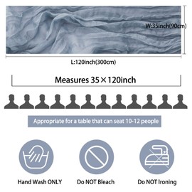 12 Pack 10Ft Cheesecloth Table Runner 35x120 Inch Boho Gauze Table Runner Rustic Cheese Cloth Long Table Runner Romantic Table Runner for Wedding Bridal Shower Birthday Party Table Decor (Dusty Blue)