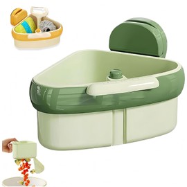 Corner Sink Strainer,Sink Strainer Basket,2026 New Upgraded Suction Cup Press Sink Drainer Basket,Food Drainer for Sink,Practical Corner Kitchen Sink，Sink Ccorner Strainer Helper (Green)