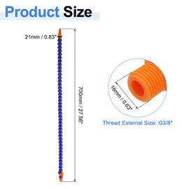 sourcing map 2Pcs G3/8" Thread Flexible Water Oil Coolant Pipe Hose, 700mm Plastic Adjustable Round Nozzle Cooling Pipe Hose with Switch and Internal Tube for Lathe CNC Water Cooling System