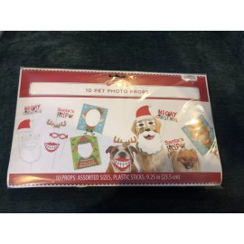 HOLIDAY TIME 10 PET PHOTO PROPS ASSORTED SIZES PLASTIC STICKS NEW IN PACKAGE