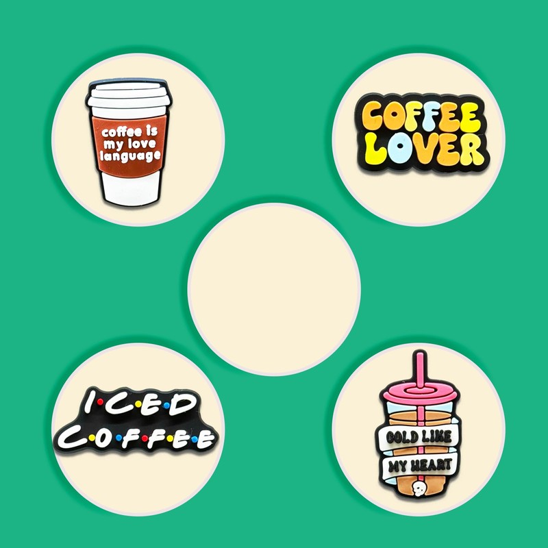 Coffee Shoe Charms, Coffee Croc Charms Pack for Shoe Decoration