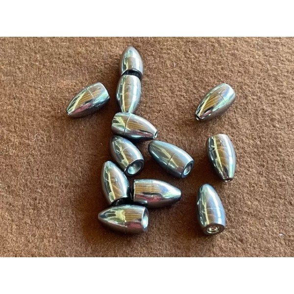 Unbranded Tungsten Flipping Weights, Twelve, 1 Ounce, Plain Silver ,