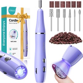 COSLUS COSLUS Cordless Nail Drill Electric File: with Nail Lamp 2 in 1 Portable Nail Drill Machine Kit, Professional for Acrylic Gel Dip Powder Nails, Rechargeable Manicure Pedicure Tools Polish Set Purple