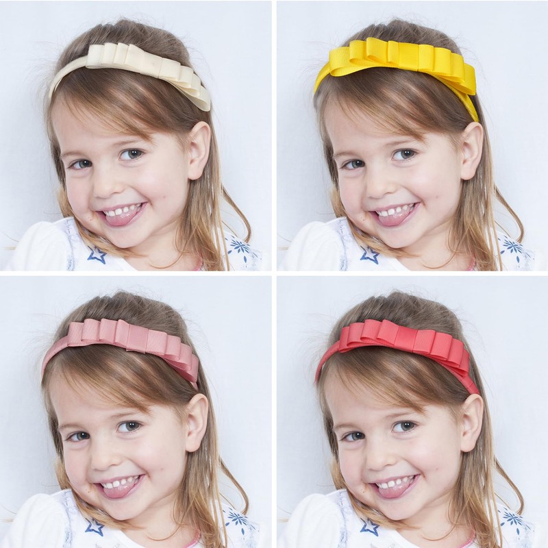 7Rainbows Rose Pink Toddler Headband Knotted Bow Headband for Girls
