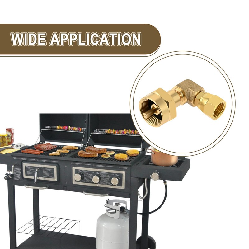 Mgoodoo 1LB Propane Burner Elbow Adapter, 3/8 Inch Brass Swivel