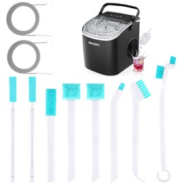 10PC Ice Maker Cleaning Brush Set,Countertop Ice Maker Cleaner - 2Pcs 55in Long Tube&Pipe Brush Nylon Bristles with 8Pcs Crevice Cleaning Brush