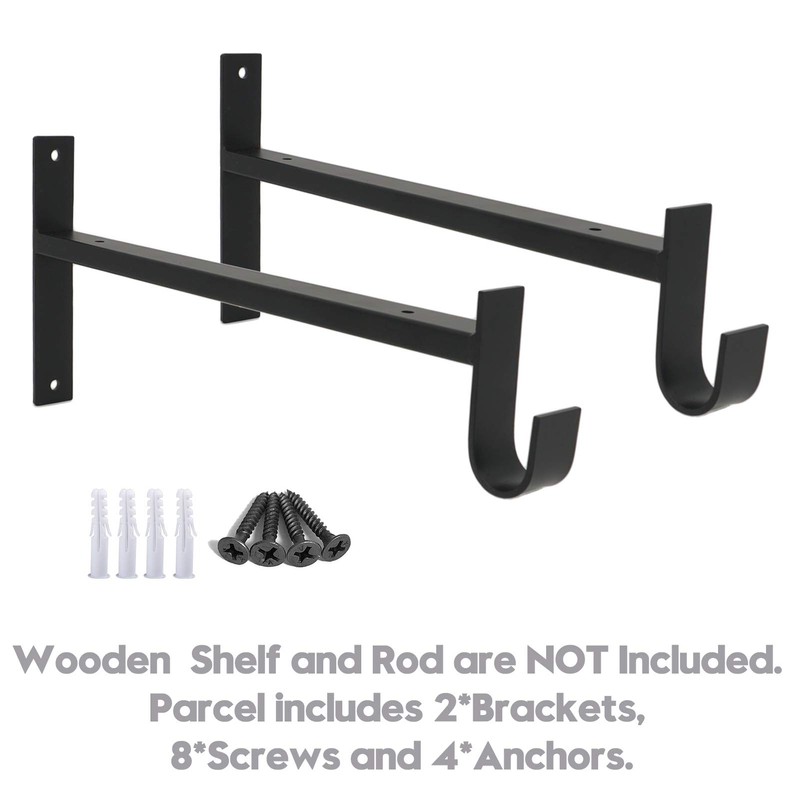 AddGrace Closet Rod Bracket Heavy Duty Shelf Brackets 10 Inch