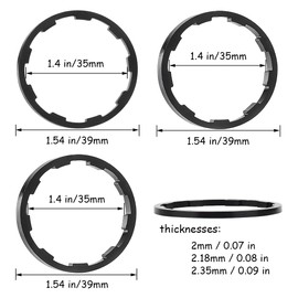 Kigauru 3 Pieces Bike Spacer Aluminum Alloy Cassette Spacer 2mm/2.18mm/2.35mm Bicycle Flywheel Hub Spacer Bottom Bracket Axle Washer Gasket Suitable for MTB Road Cycling Flywheel Tool
