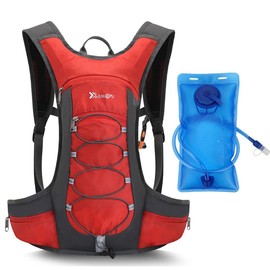 Croogo Hydration Backpack Running Backpack with 2L Water Bladder Lightweight Hydro Water Pack Cycling for Men Women,Red-OT05