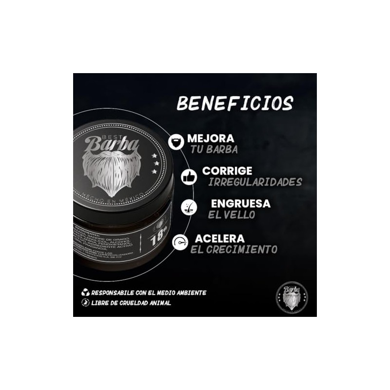 18% Bálsamo en Gel para el Crecimiento de Barba &
