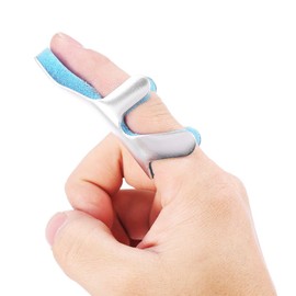 Finger Brace, Padded Aluminium Foldable Frog Finger Splint, Malleable Brace Support Recovery Injury and Finger Knuckle Immobilization(S)