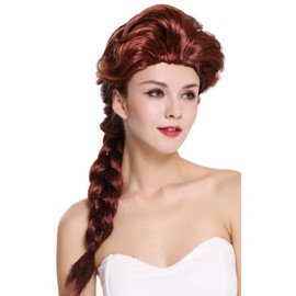 WIG ME UP - 051-P30 Baroque Women's Wig Carnival Cosplay Wild Brown Red Brown Long Braid 65 cm