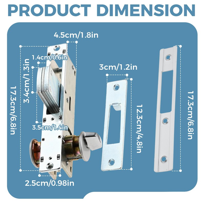 MOOTVGOO Storefront Door Mortise Lock, Commercial Door Locks, Swing Deadbolt