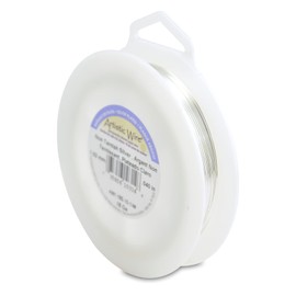 Alambre artístico, Calibre 18, Chapado en Plata, Resistente al deslustre, Alambre de Cobre de Color Resistente al deslustre, Plata Resistente al deslustre, 45 pies