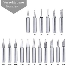 Pack of 12 900 m Soldering Tips, Replacement Soldering Tips for Soldering Station, Welding, Soldering etc., Soldering Tips Reactivator (Silver)