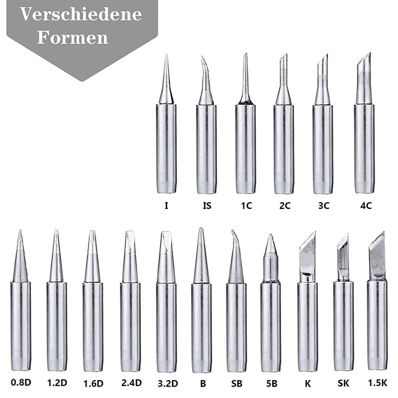 Pack of 12 900 m Soldering Tips, Replacement Soldering Tips