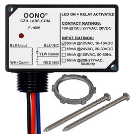 SPDT 10Amp Power Relay Module, Plastic Enclosure and Pre-Wired (AC/DC 12V)