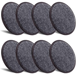 ASTIMESA 8 Pieces 2.3" Round Furniture Sliders, Heavy Duty Furniture Pads Cups with Carpet Base, Reusable Floor Protectors for Hardwood Vinyl Tile Couch Table Chair Bottom (Brown) (59mm, Round)