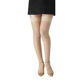 レックスフィット ズレ落ち防止レース付ストッキング つま先付き Lサイズ ブラック色 クラスⅡ20-30mmHg