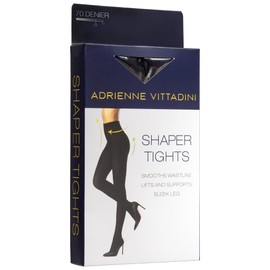 Adrienne Vittadini Body Shaper Tights in Black, Sizes S - 2X, Footed, Smooths the waistline (AVTIL0001, US, Alpha, Medium, Large, Regular, Regular)