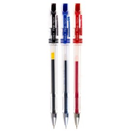 DONG-A Fine-Tech, 0.3mm, Gel Ink Roller Ball Pens, Black/Blue/Red (Pack of 3)