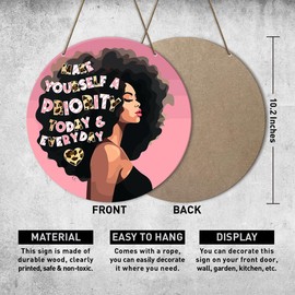 Black Women Wall Decor, Self Love Positive Affirmations Wall Decor Black Women, African Afro American Inspirational Wall Decor, Melanin Self Love Gifts for Black Women Queen Girls, Make Yourself