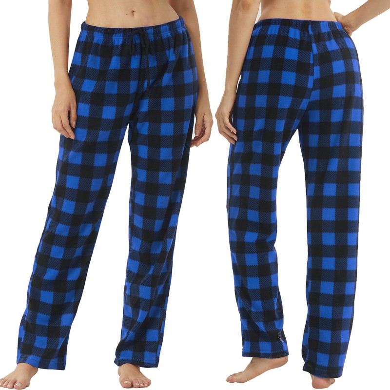 2 Pack Women Pajama Pants Fleece Plaid Pajamas Bottom Soft