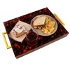 Acrylic Serving Tray with Gold Handles, 16" x 12" Decorative