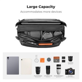 K&F Concept Camera Sling Bag,SLR/DSLR Camera bag with Tripod Holder, Multifunction Photography Crossbody Camera Portable Case, Camera Shoulder Case for Photographers