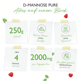 Vit4ever® D-Mannose Powder 200 g 100 Daily Servings with 2 g (3.3 Month Stock) Laboratory Tested Pure and No Additives High Dose and Naturally Leaved Vegan Mannose